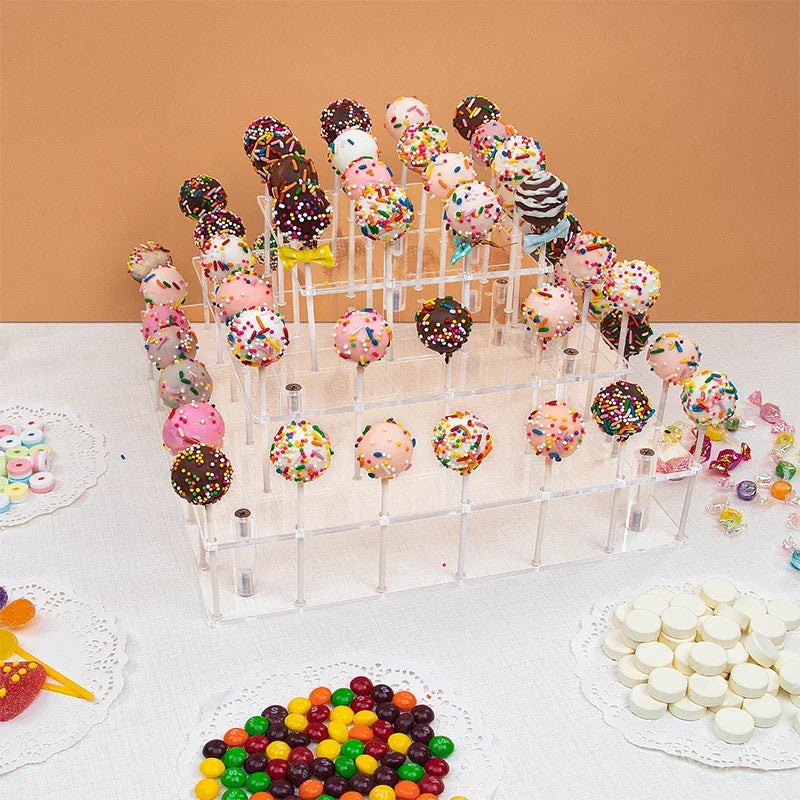 Acrylic Clear Lollipop Rack Candy Lollipop Stand DIY Wedding Party Cake Display Holder Round Square Rectangle Supermarket Store