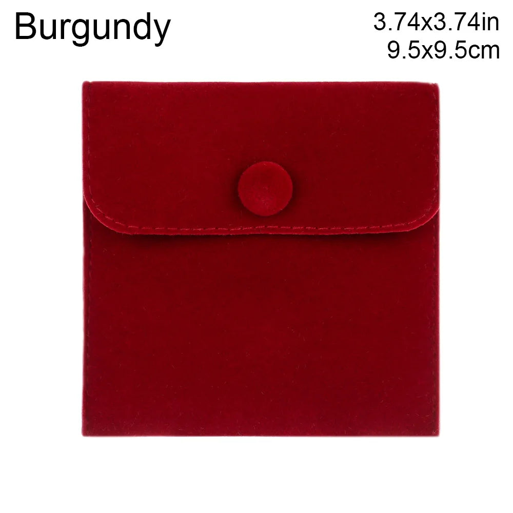 1 Pcs Dust Protect Portable Soft Velvet Gift Jewelry Bag Snap Button Packaging Bag Necklace Earrings Bracelet Ring Storage Pouch