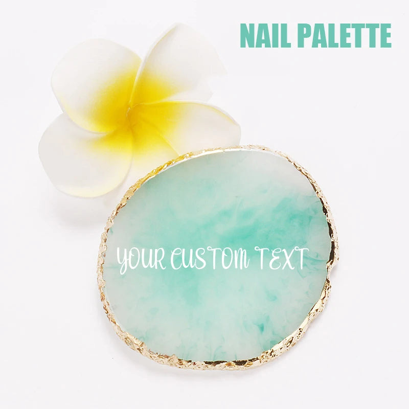 Custom Jewelry Plate Personalized Agate Stone Tray Coasters Holder Nails Art Display Shelf Wedding Birthday Party Bride Gift