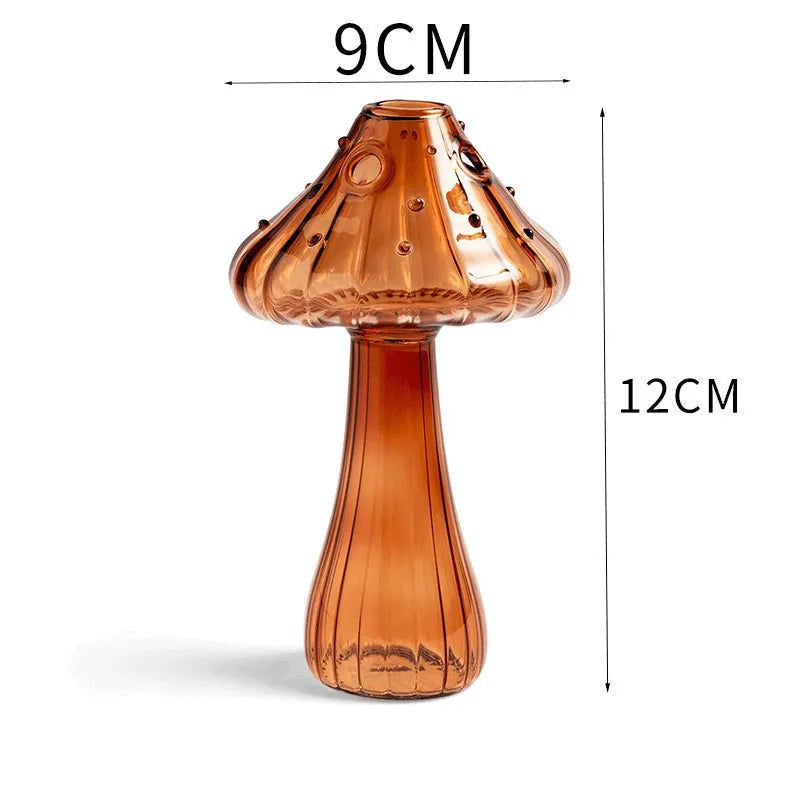 Mini Mushroom Glass Vase Hydroponic Aromatherapy Bottle Hydroponic Flower Plant Decoration Home Nordic Vase Table Creative Vase