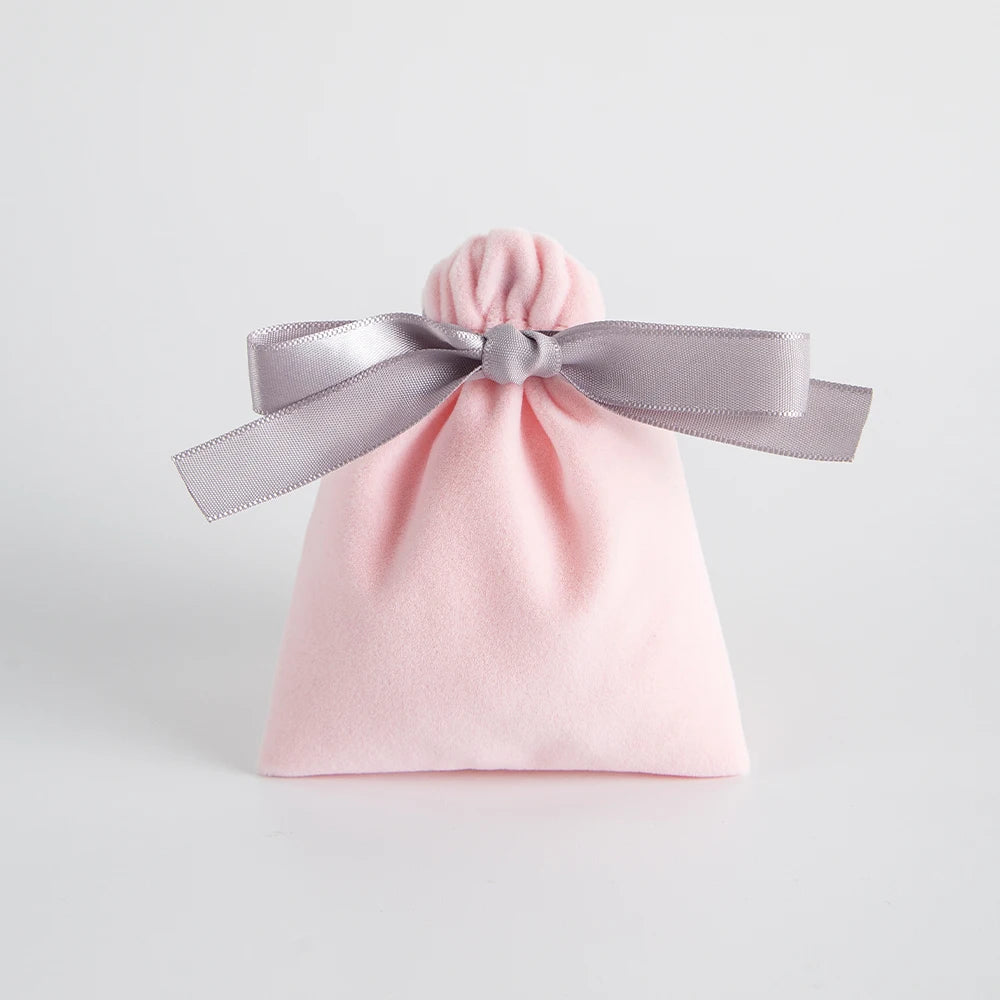 10pcs Bulk 10x12cm Jewelry Packing Ribbon Velvet Bags Gift Display Packing Storage Wedding Travel Candy Drawstring Dust Pouches