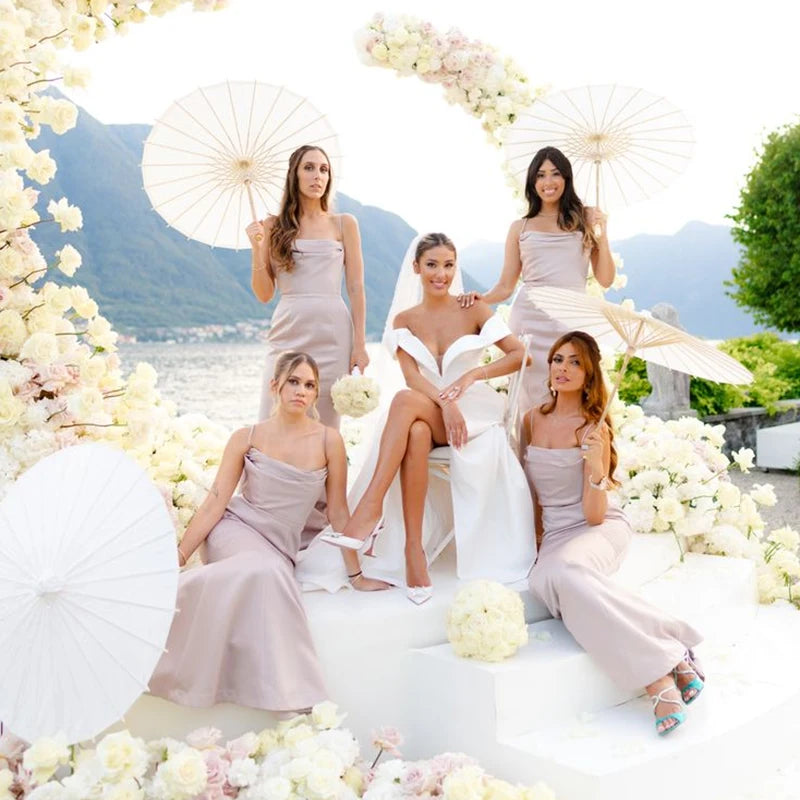 Paper Umbrella for Wedding Chinese Oil Paper Umbrella White DIY Parasol Bridal Baby Shower Party Photograph Prop Decor 60/84cm