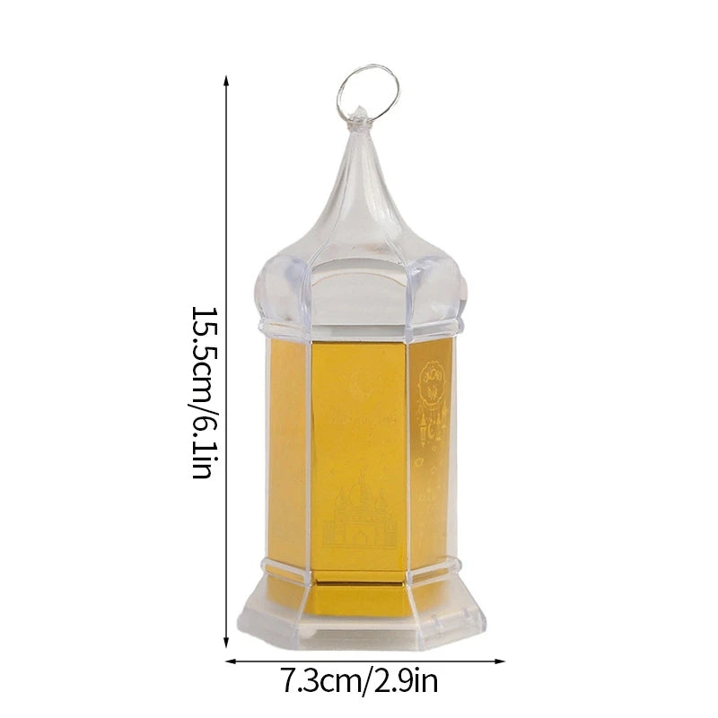 2024 Eid Mubarak Candle Lamp Creative Night Light Lantern Candle Holder Eid Mubarak Islamic Muslim Party Decor  Decorative Lamp
