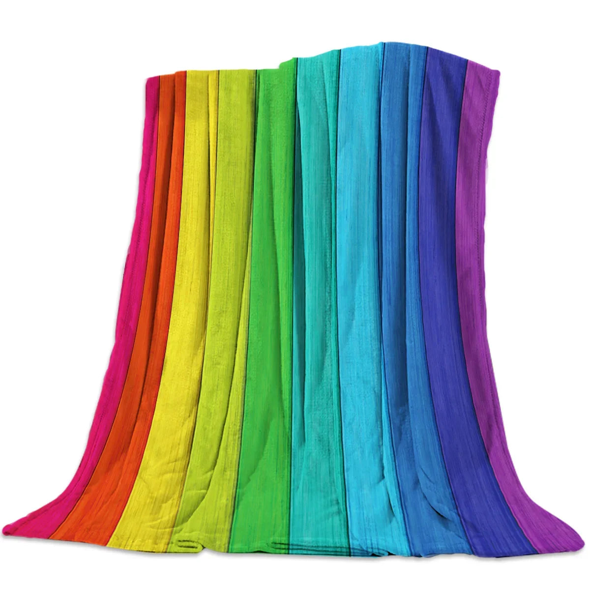 Flannel Blankets Colorful Stripe Lgbt Pride Rainbow Blanket Cushion Warm Throws on Sofa Bed Home Bedspread Travel Fleece Blanket