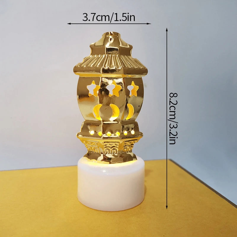 2024 Eid Mubarak Candle Lamp Creative Night Light Lantern Candle Holder Eid Mubarak Islamic Muslim Party Decor  Decorative Lamp