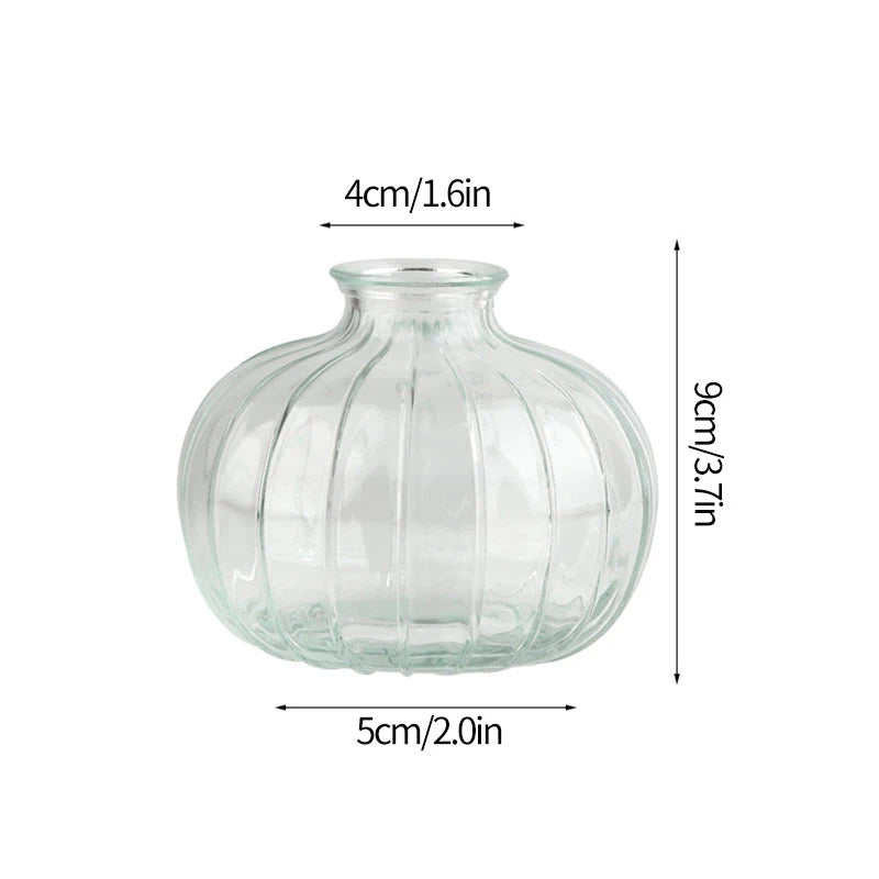 Transparent Glass Vase Retro Class Vase Pot Nordic Flower Bottle Retro Plants Glass Jar Wedding Decoration Home Decor florero