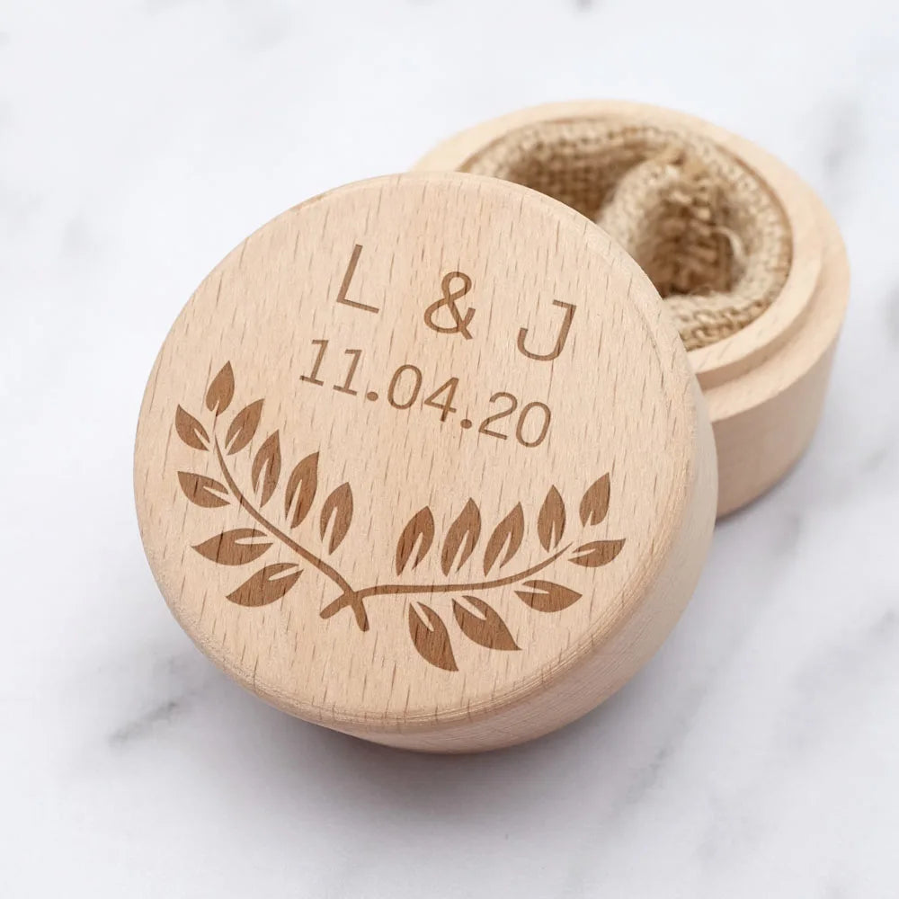 Custom Ring Box Personalized Wedding Ring Bearer Box Proposal Wood Rings Holder Jewelry Organizer Engagement Wedding Decoration