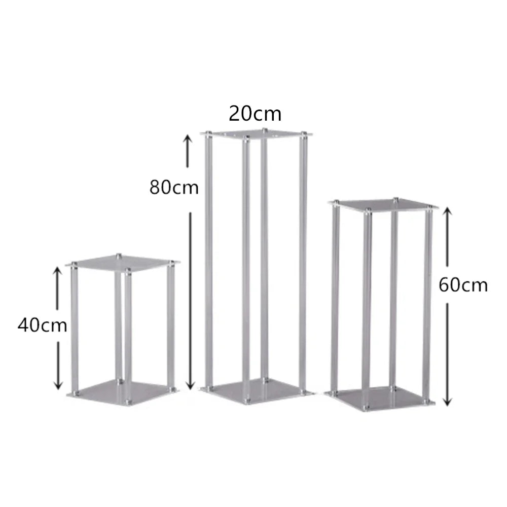 Clear Square Acrylic Artificial Flower Stand Display Stand Dessert Table Wedding Centerpieces for Tables Birthday Party Decor