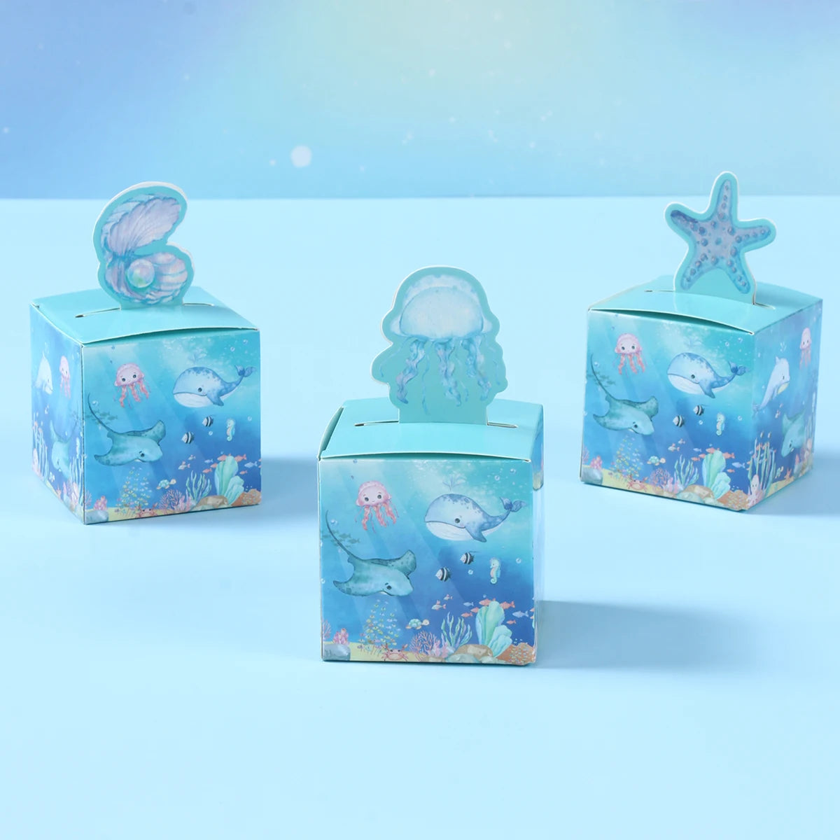 Under The Sea Three-dimensional Candy Box Undersea Animal Theme Birthday Party Decorations Kids Favors Gifts Candy Cookie Box