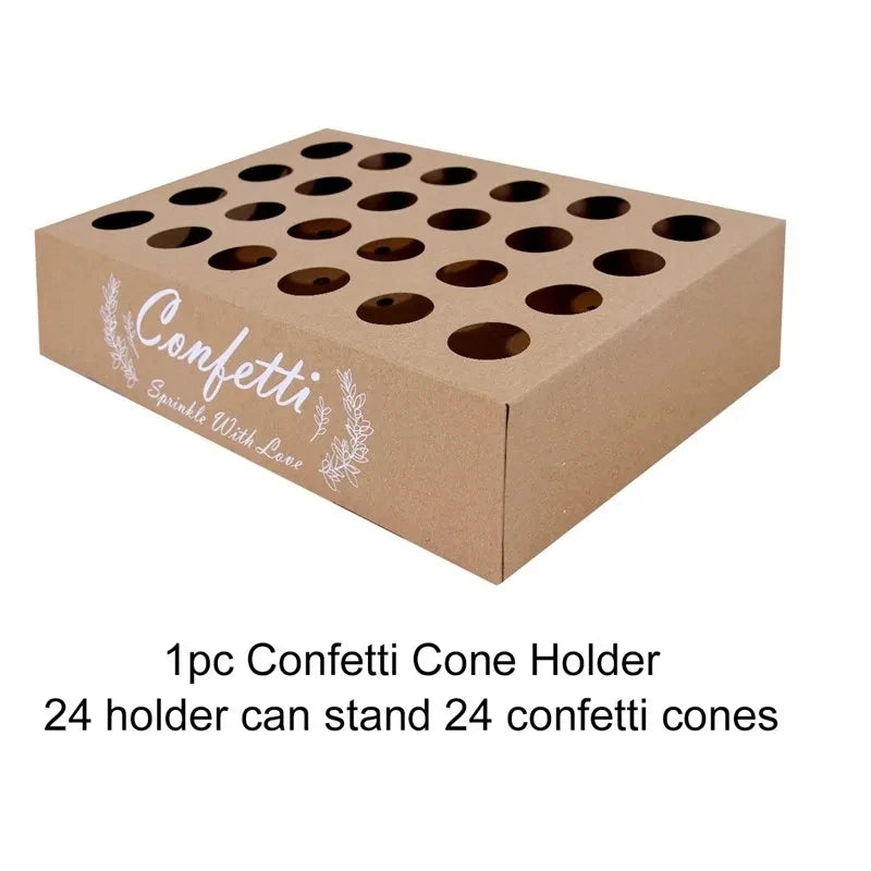 Wedding Confetti Cones Holder Stand Support for Wedding Cones Kraft Paper Wedding Decorations Supplies Confetti Tray Cone