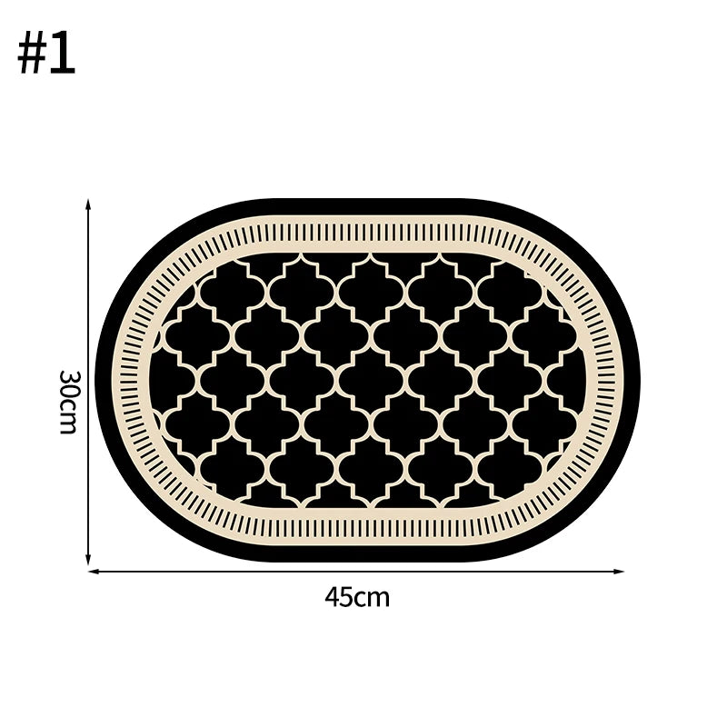 Kitchen Oval Shape Placemats Pu Leather Dining Insulation Mat Non-slip Tableware Mug Coaster Kitchen  Nordic Home Decor