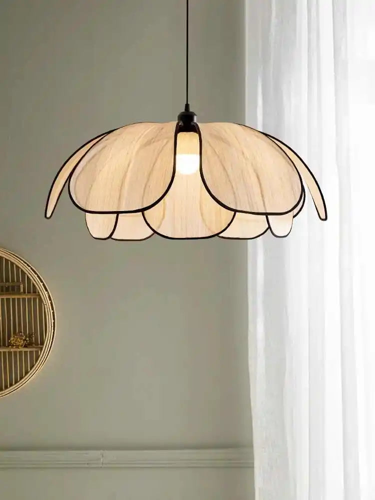Vintage Hand-Woven Lotus Dining Room Chandelier Bedroom Living Room Lamp European And American art Atmosphere lighting Lamps E27