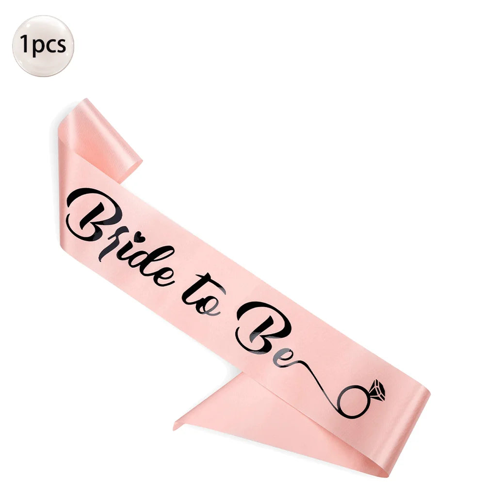 Bride to Be Bachelorette Party Sash with Gold Foil Lettering Bridal Shower Wedding Engagement Team Bride Sash Hen Party Supplies