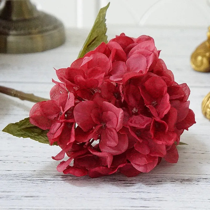 1 Bundle Silk Hydrangea Autumn Vase for Home Decor Valentine's Day Wedding Bridal Bouquet Wall Setting Artificial Flowers Cheap