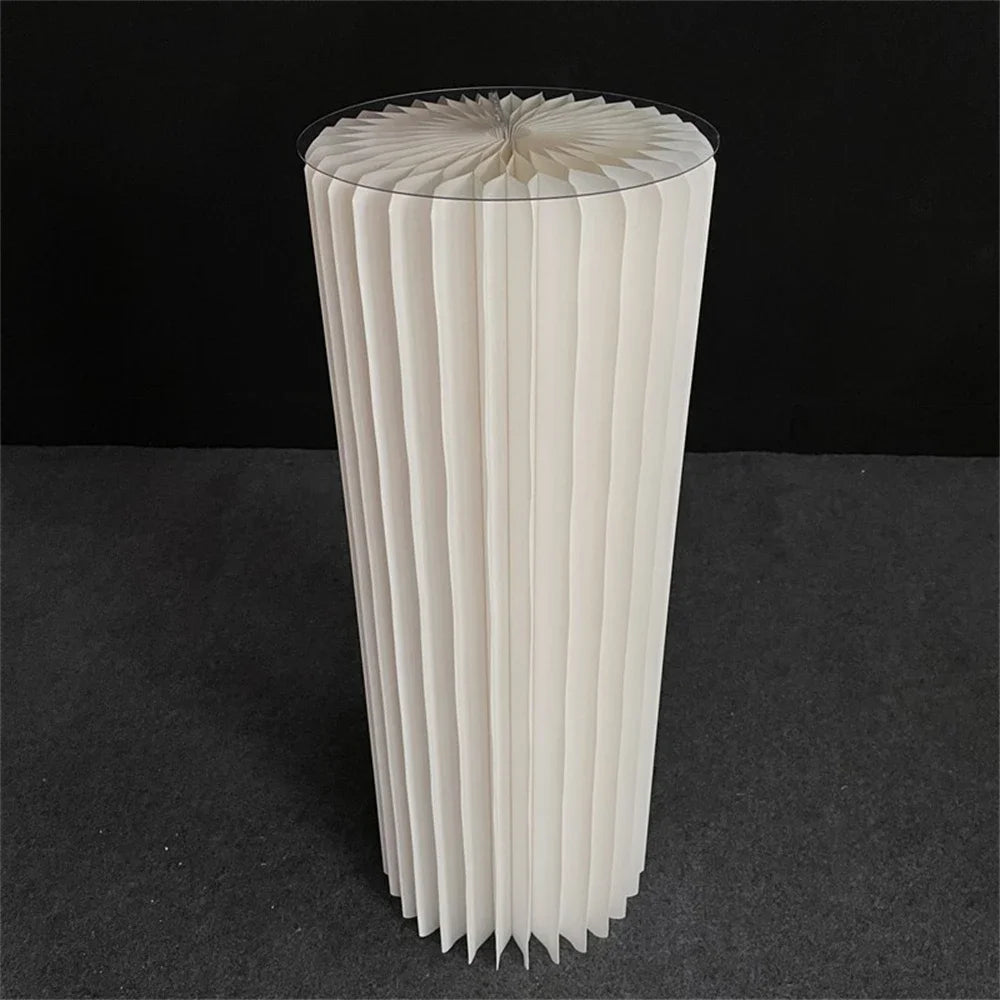 Paper Folding Cylinder Dessert Table Cake Stand Birthday Anniversary Party Supplies Wedding Decor Flower Rack Ramadan Ornament