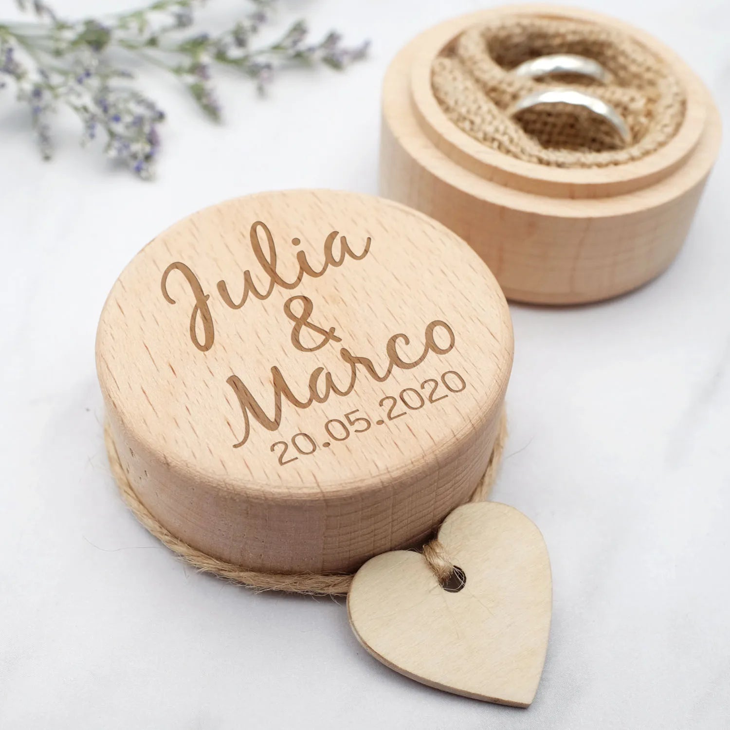 Custom Ring Box Personalized Wedding Ring Bearer Box Proposal Wood Rings Holder Jewelry Organizer Engagement Wedding Decoration