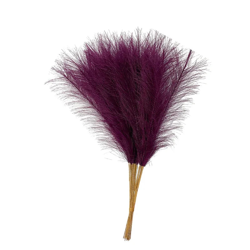 55CM 10PCS Fluffy Pampas Grass Boho Decor Flower Fake Plant Reed Simulated Wedding Party Home Decoration Artificial Flowers