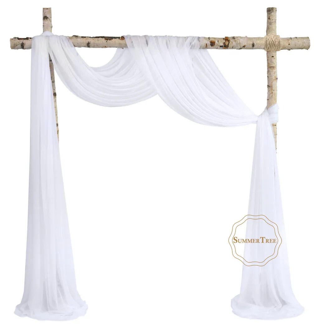 Wedding Arch Drape Drapping Fabric 6m x 74cm Yards Sheer Chiffon Fabric Backdrop Curtain Drapery Ceremony Reception Swag