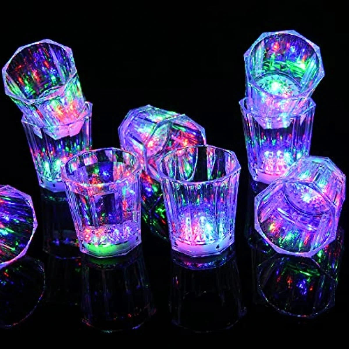 6/12/24Pcs LED Glowing Glasses Cup Light Up Shot Cup LED Flash Drinking Glasses Light Up Shot Glasses Party Glow In The Dark