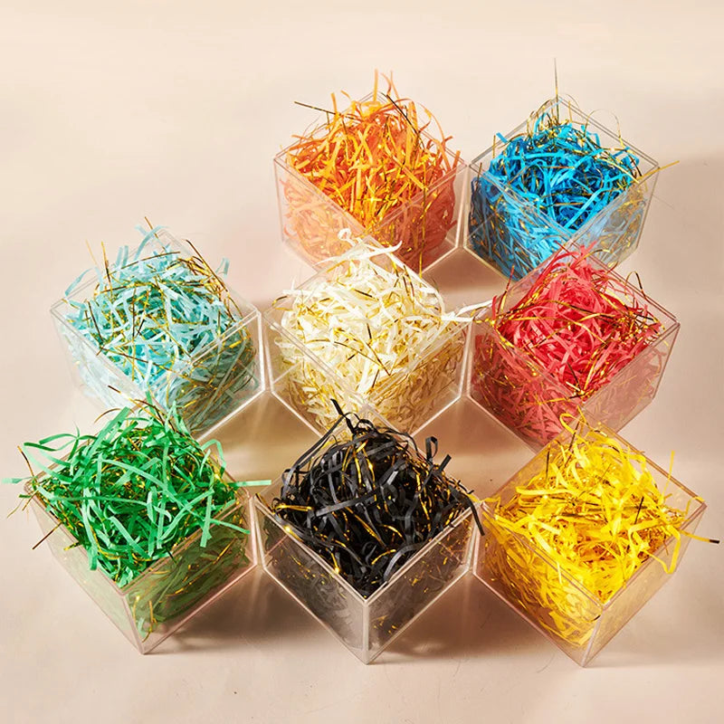 10/50/100g Colorful Shredded Crinkle Lafite Material Packaging Filler DIY Gift Box Filling Party Wedding Christmas Decor