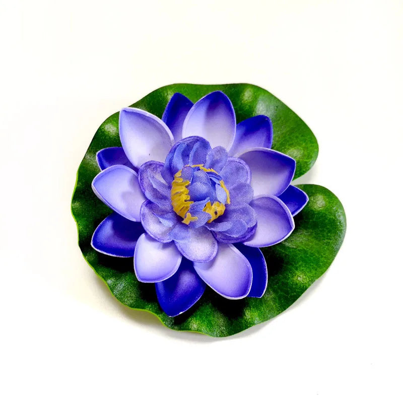 10/17/28/40/60cm Lotus Artificial Flower Floating Fake Lotus Plant Lifelike Water Lily Micro Landscape for Pond Garden Decor