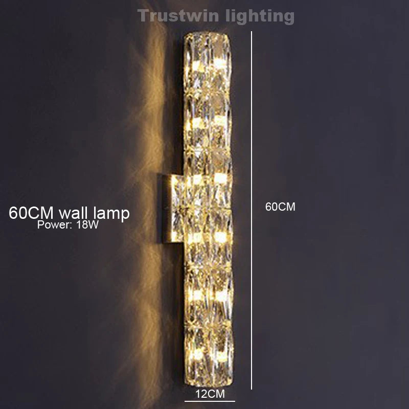 Round Crystal Chandelier Light LED Indoor Modern 40 60 80 100CM Circular Ring Hanging Lamp for Living Dinning Room Bedroom