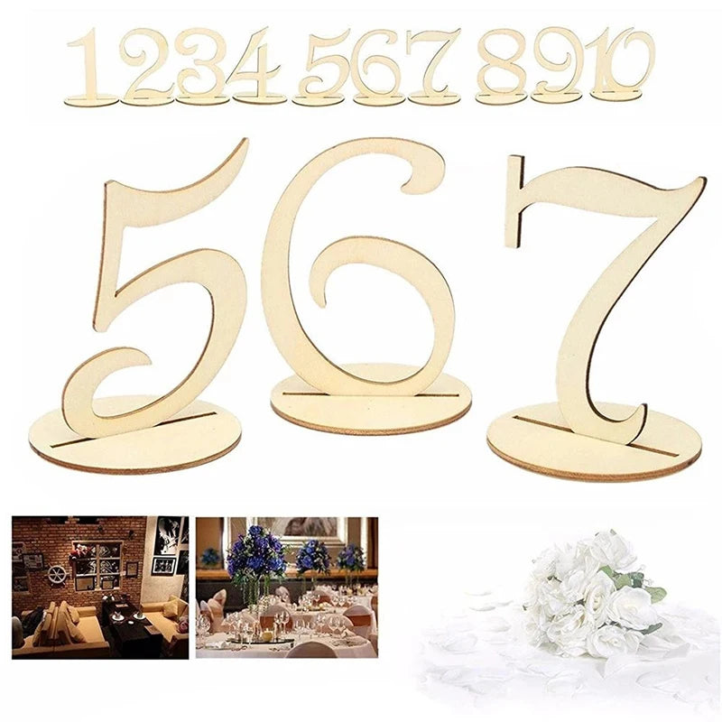 Wedding Table Numbers Elegant Wooden Table Numbers for Wedding Reception 1-20 with Base for Decoration Party Table Arrangements