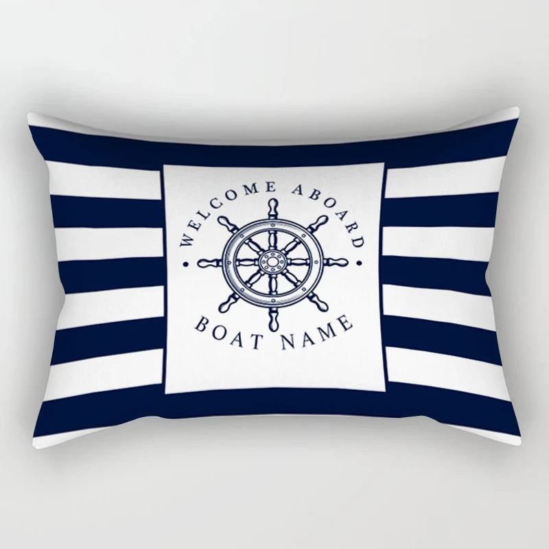 Blue nautical decoration compass waist pillowcase 30*50 home decoration sofa decoration cushion cover 40*60 can be customized