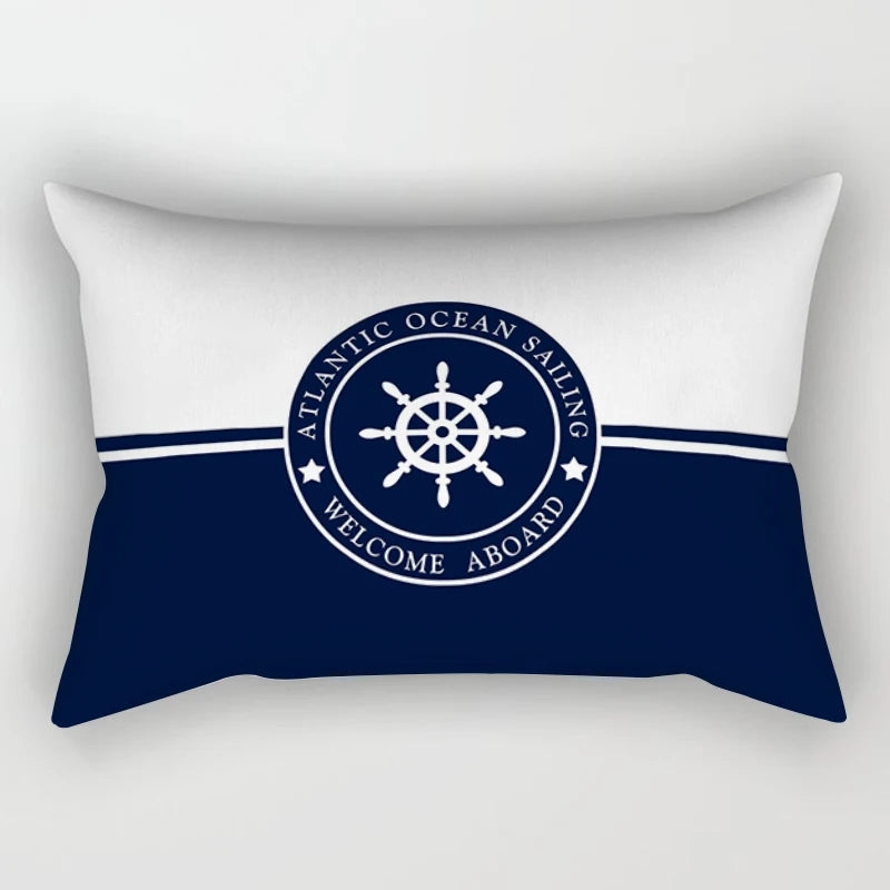Blue nautical decoration compass waist pillowcase 30*50 home decoration sofa decoration cushion cover 40*60 can be customized