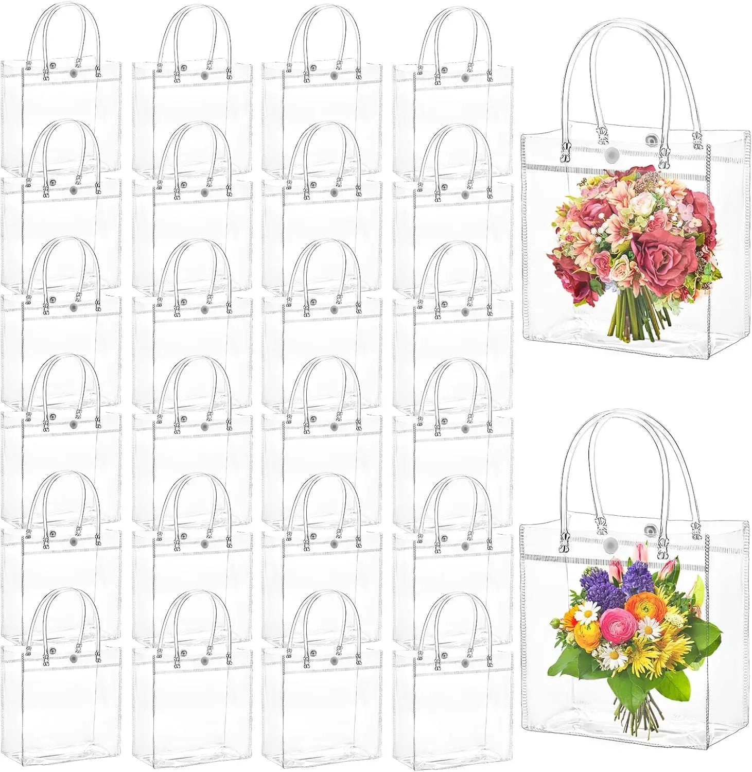 10/20pcs Gift Bag Christmas Halloween Holiday Gifts Birthday Valentine's Day Wedding Clear Pvc Bag Handbag Cosmetic Bag