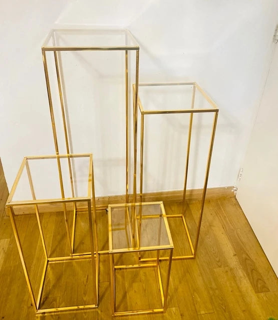3pcs Luxury Grand Event Column Acrylic Holder Plinth Dessert Table Wedding Birthday Cake Cookie Food Chocolate Display Stand