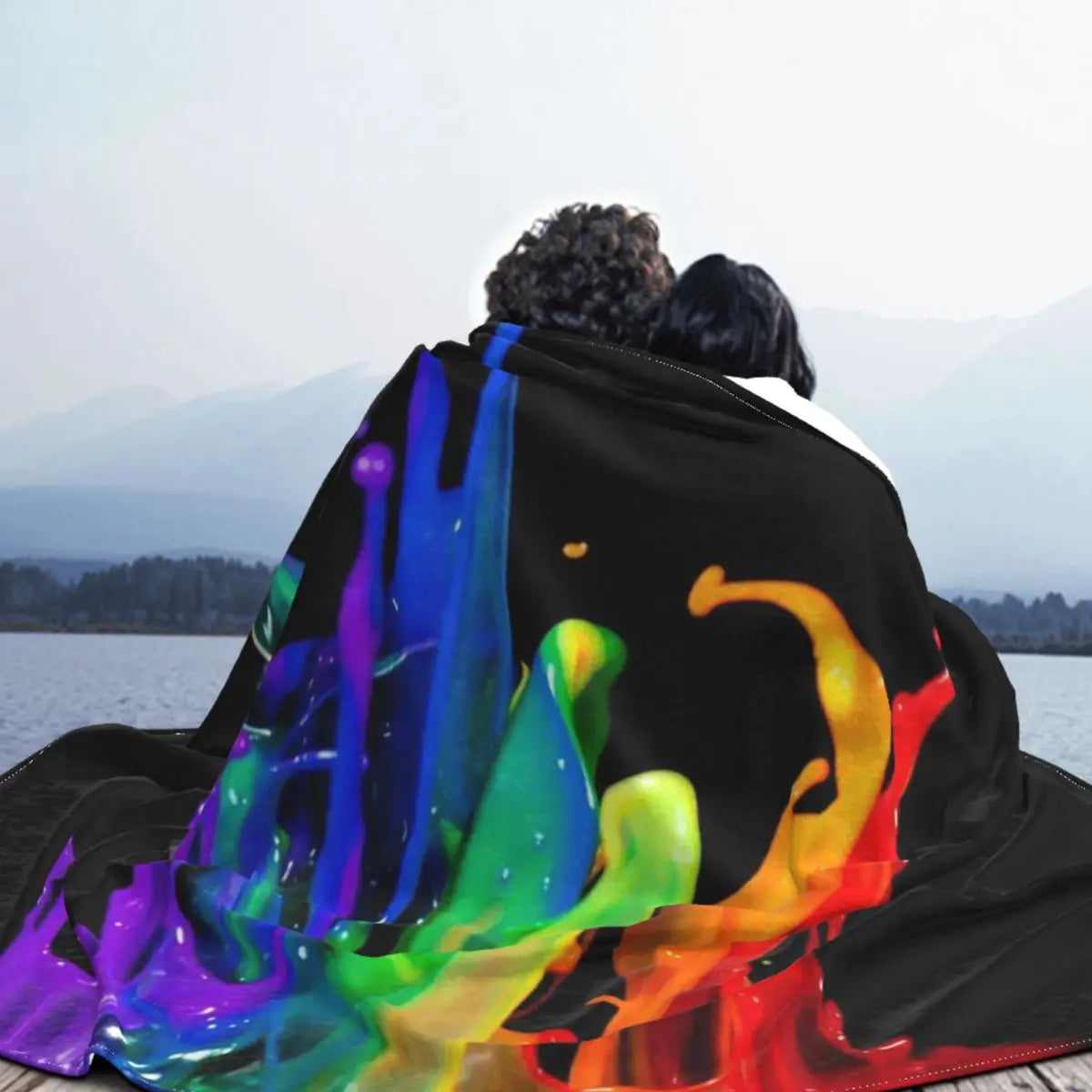 Rainbow Gay Pride Lgbt Blankets Fleece Print Multifunction Soft Throw Blanket for Home Bedroom Plush Thin Quilt