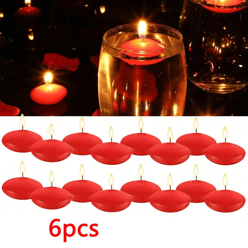 6/10/16Pcs Unscented Discs Candles Floating For Pool Party Wedding Home Bathtub Decor Supplies Romantic Confession Candlelight