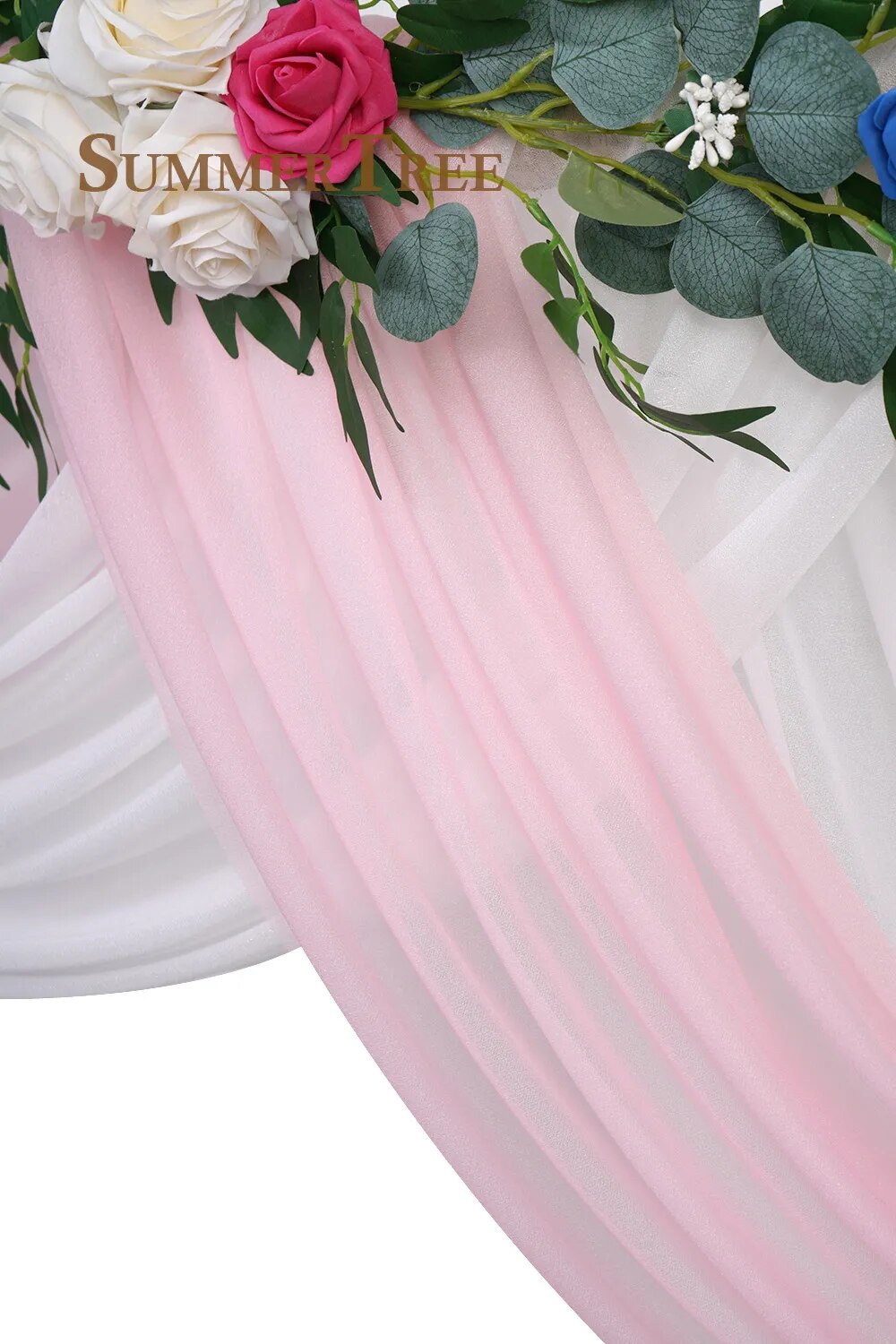 Wedding Arch Drape Drapping Fabric 6m x 74cm Yards Sheer Chiffon Fabric Backdrop Curtain Drapery Ceremony Reception Swag