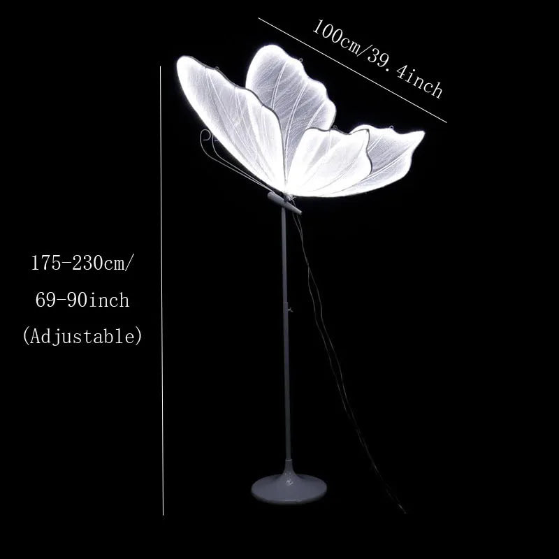 60/80/100cm Wedding Butterfly Floor lamp Creative Butterfly Ceiling Lamp Butterfly Hanging Decoration Prop for Wedding Christmas