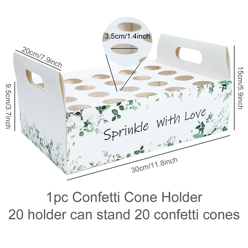 Wedding Tray Confetti Cone Stand Box Kraft Paper Tray Rustic Wedding Decoration Wedding Confetti Cones Cones Wedding Set supply