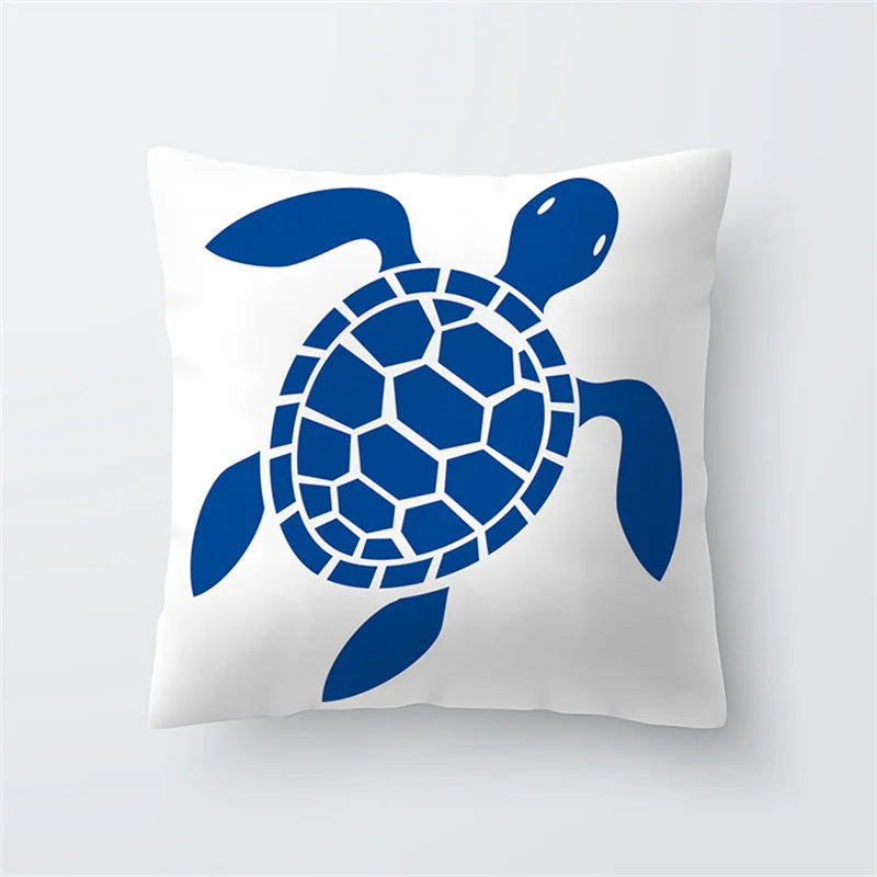 45x45cm marine organism ship printed pattern cushion cover for home living room sofa bedroom decoration pillow case