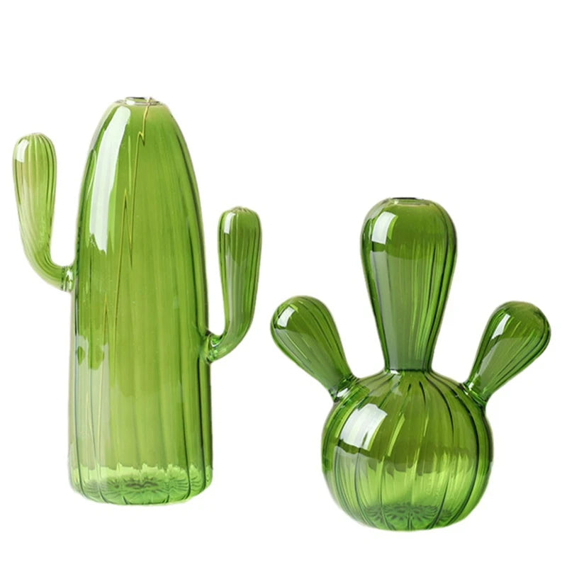 Cactus Glass Vase Small Fresh Glass Decorations Simple Home Living Room Desktop Ornaments Home Supplies