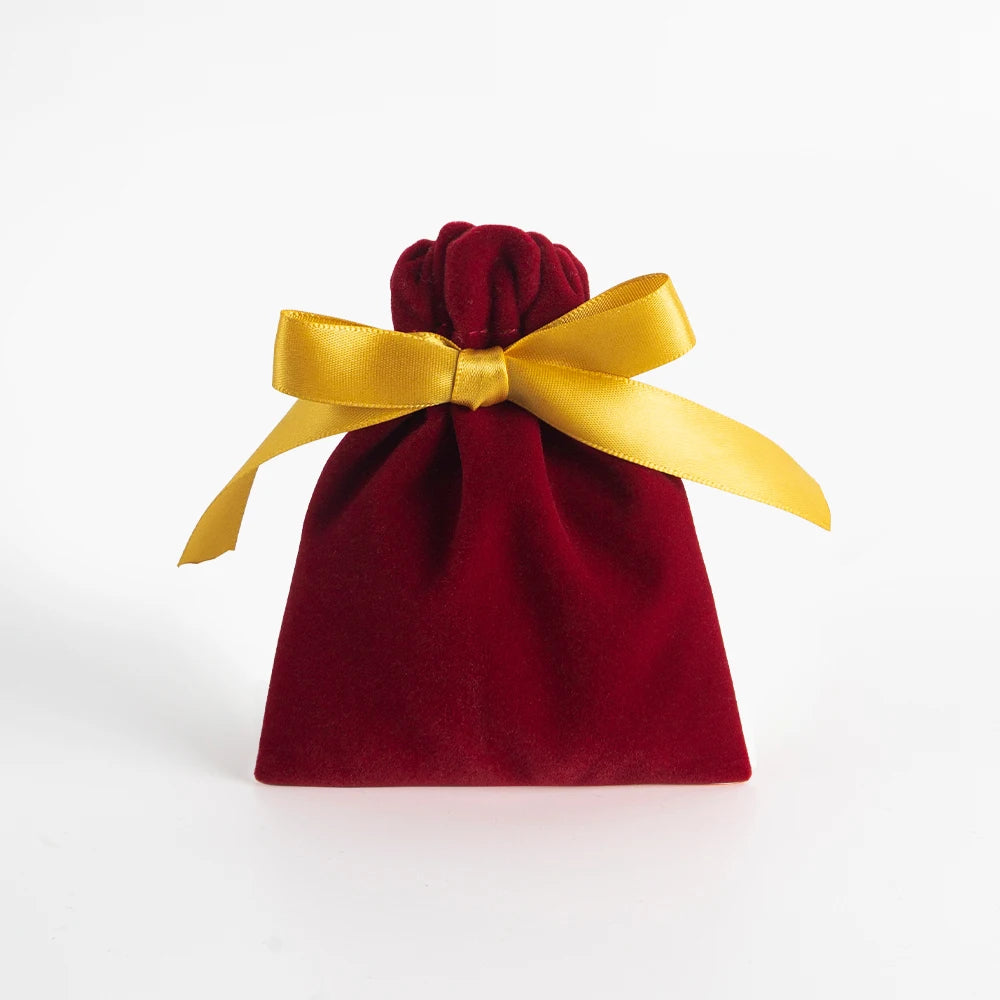 10pcs Bulk 10x12cm Jewelry Packing Ribbon Velvet Bags Gift Display Packing Storage Wedding Travel Candy Drawstring Dust Pouches