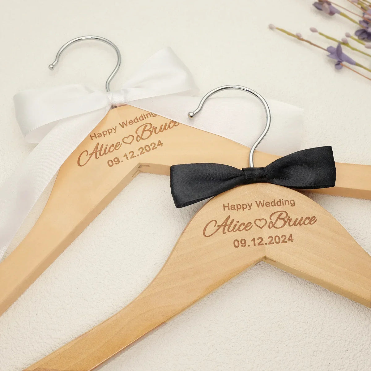 Custom Wedding Dress Hanger Personalized Wedding Hanger Personalised Bridal Hanger Engraved Names and Date Bridal Shower Gifts