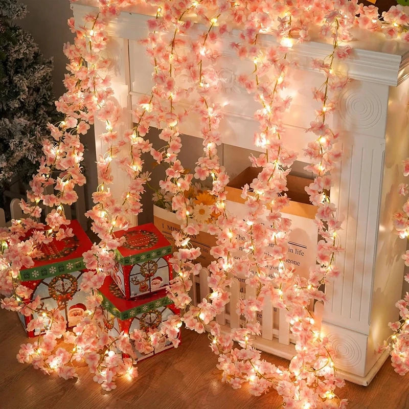 180CM Sakura Artificial Flowers Vine for Home Room Bedrooms Decor Garden Wedding Decoration Party Outdoor Ornament Fake Flowers