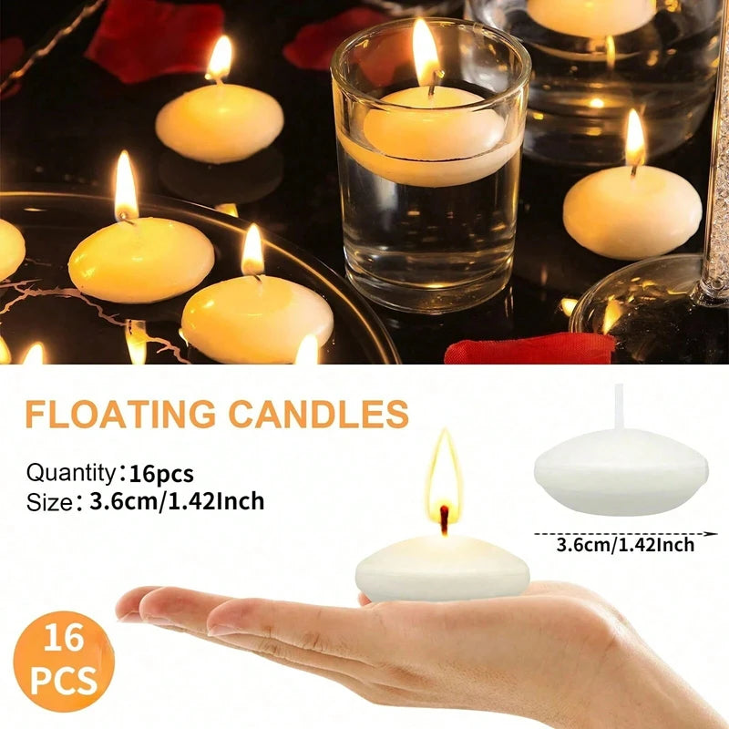 6/10/16Pcs Unscented Discs Candles Floating For Pool Party Wedding Home Bathtub Decor Supplies Romantic Confession Candlelight