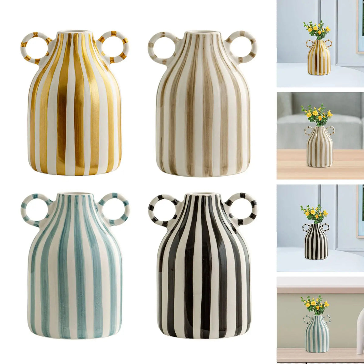 Decorative Flower Vase for Dry Fresh Flower Table Centerpieces Nordic Boho Small Vase for Fireplace Office Indoor Cafe Entryway