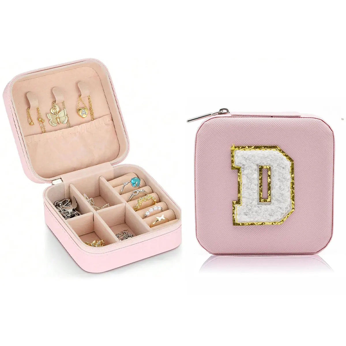 New creative letter jewelry box portable travel ring necklace earrings stud earrings earrings earrings earrings storage box-liu