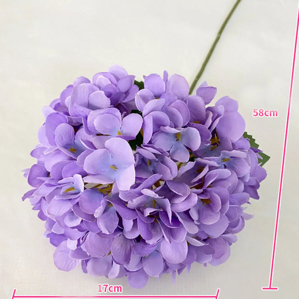 58cm Artificial Flowers Silk Hydrangea for Wedding Home Party Hotel Living Room Table Accessories Decoration
