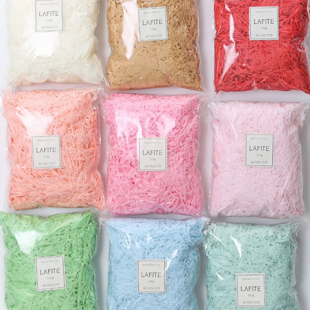 20g Basket Grass Craft Shredded Tissue Raffia Gift Filler Paper Shreds DIY Gift Packaging Basket Filling Stuffer Party Supplies