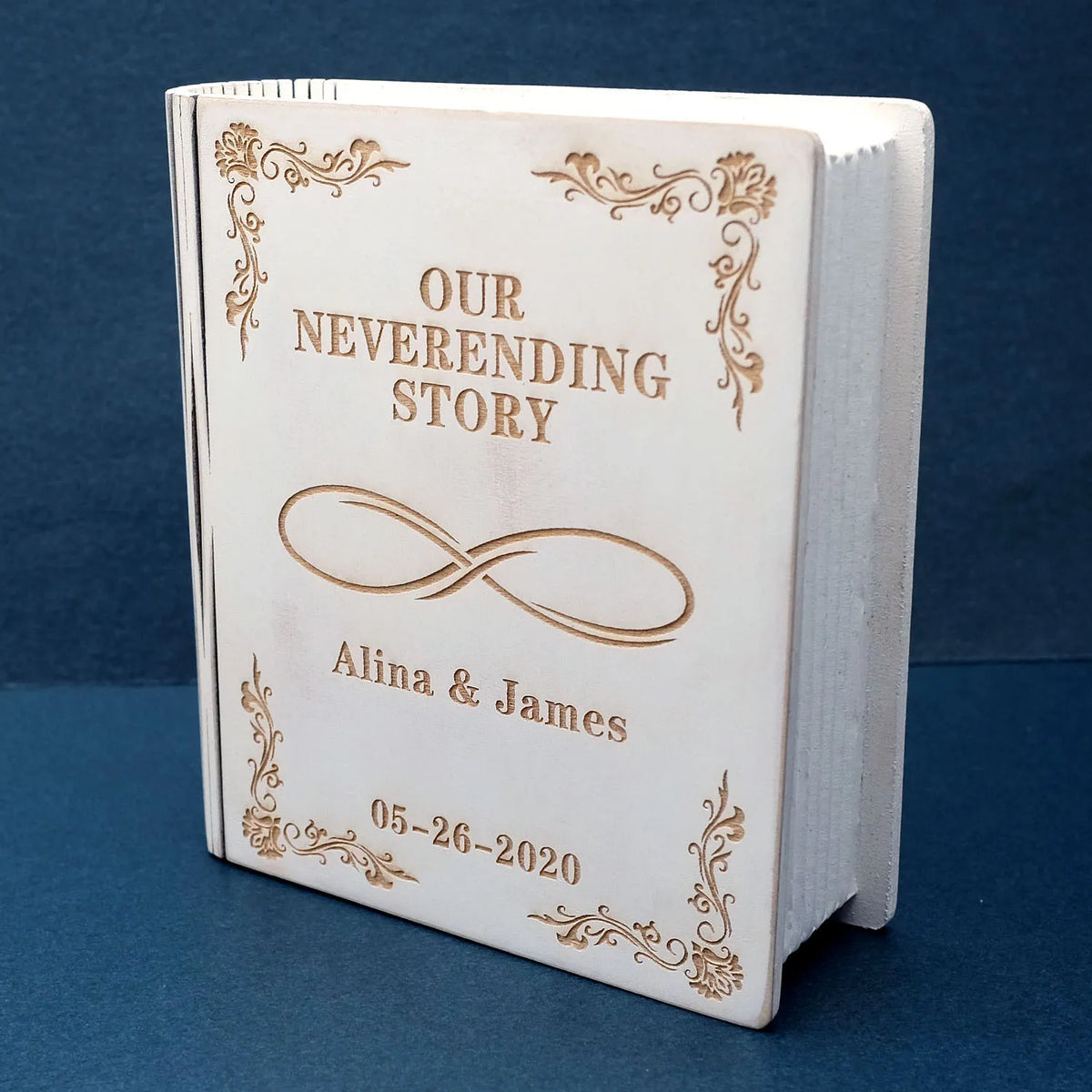 Personalized Wedding Ring Box Custom Book Box Wood Engagement Proposal Rings Bearer Jewelry Holder Personalised Names Date Gift