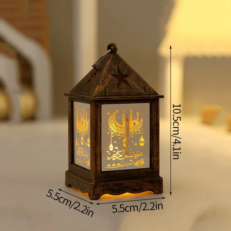 2024 Eid Mubarak Candle Lamp Creative Night Light Lantern Candle Holder Eid Mubarak Islamic Muslim Party Decor  Decorative Lamp