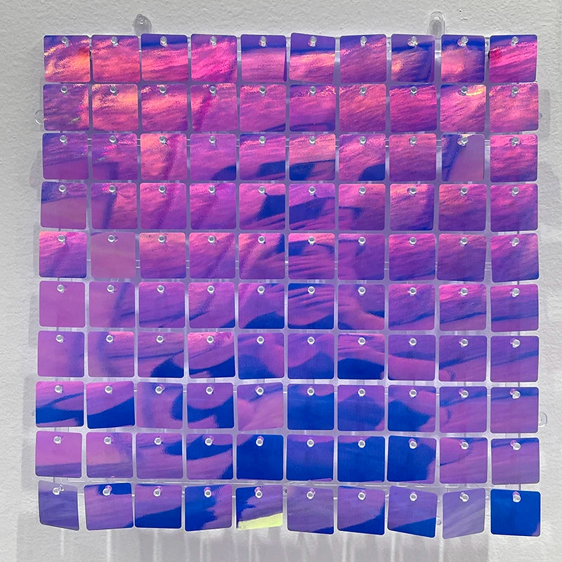 16pcs Champagne Shimmer Wall Backdrop 3D Sequin Panel Backdrop Art Wall Backgroud Cloth Wedding Birthday Party Backdrop Decor