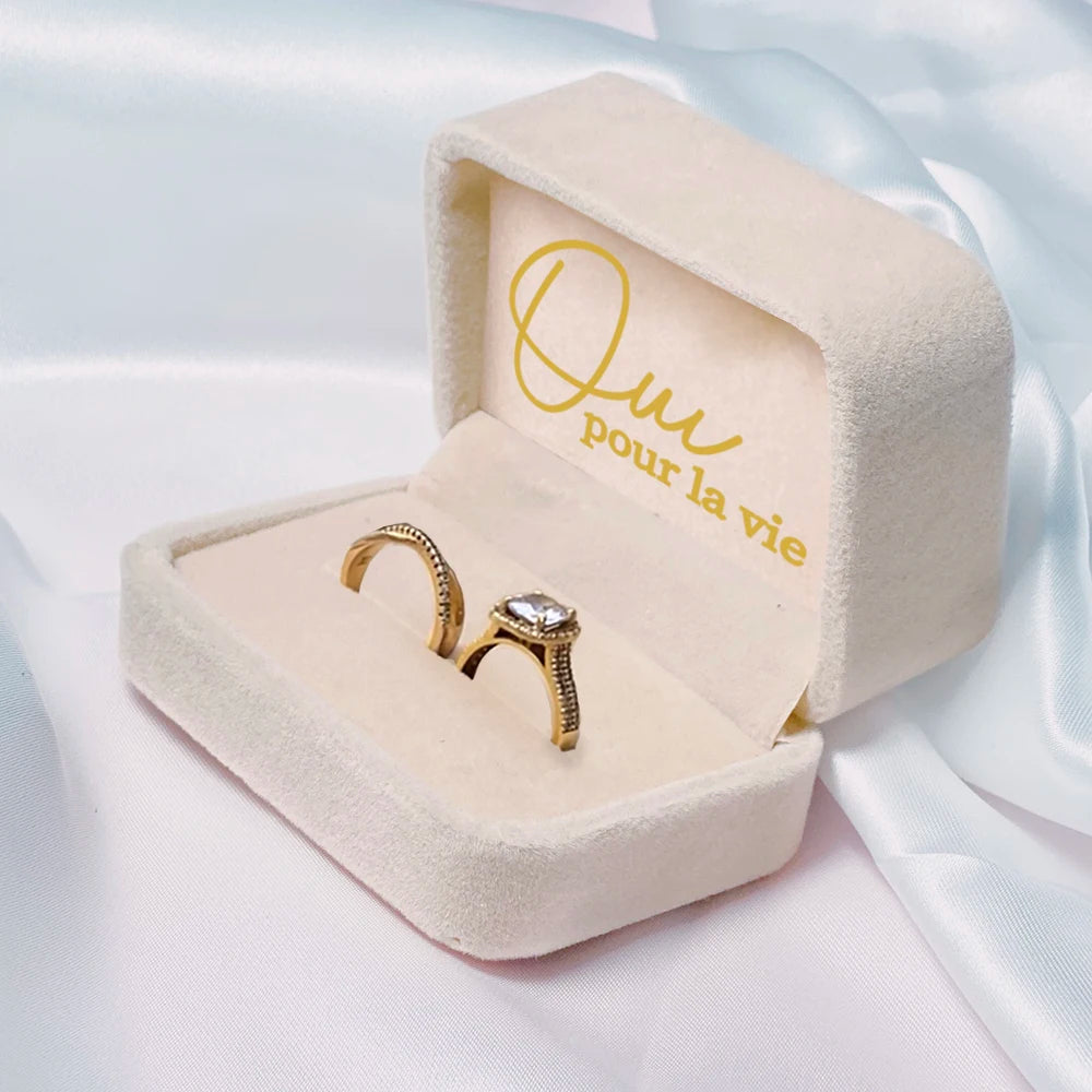 Personalized Flannel Ring Box Custom Jewelry Box Gift Boxs For Bride Engagement Ring Box Wedding Jewelry Box Anniversaire Gift